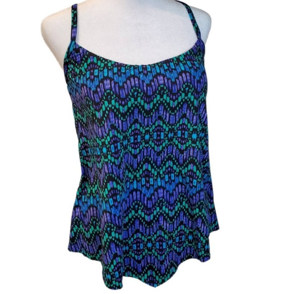 🆕️Women's Tankini Top, DREAMSUIT byMiracle Brands. Black Blue Purple.